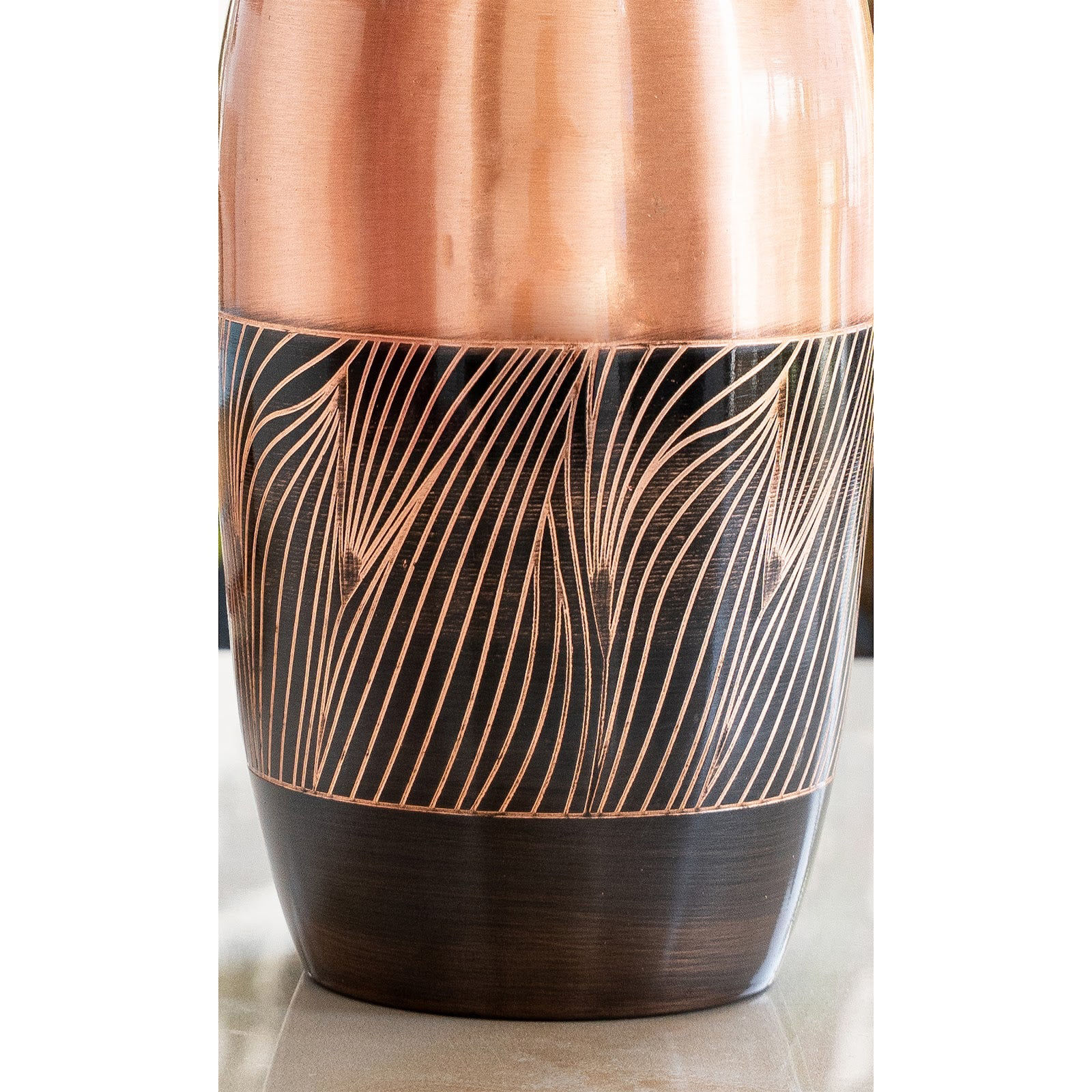Pure copper zebra embossed designer bedroom bottle/jar 1150 ml - 1150 ML